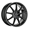 oz veloce gt 8x18/5x112 et45 d75 gloss black diamond lip silver lettering