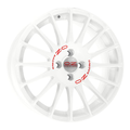 oz superturismo wrc 8x17/5x100 et35 d68 white + red lettering